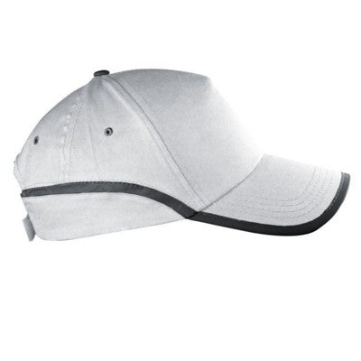 Branded Promotional DALLAS 5 PANEL REFLECTIVE BASEBALL CAP in White Baseball Cap From Concept Incentives.