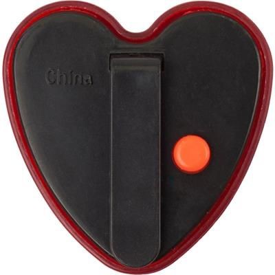 Branded Promotional HEART SHAPE SAFETY LIGHT in Red Reflector From Concept Incentives.
