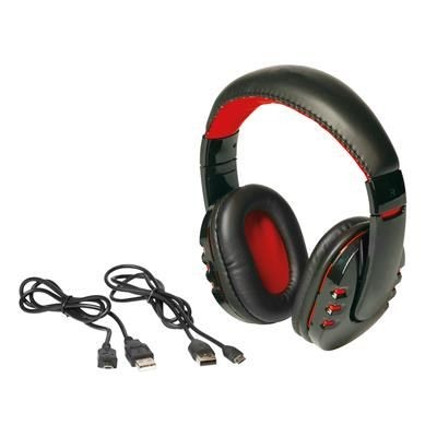 Branded Promotional RACER BLUETOOTH HEADPHONES in Red Earphones From Concept Incentives.