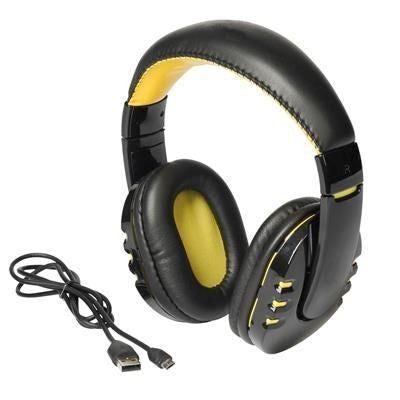 Branded Promotional RACER BLUETOOTH HEADPHONES in Yellow Earphones From Concept Incentives.