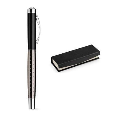 Branded Promotional UWE METAL ROLLER PEN in Paper Gift Box Pen From Concept Incentives.