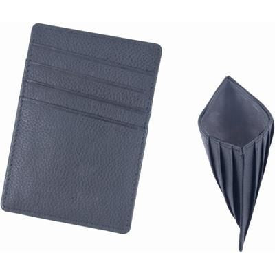 Branded Promotional GRAINED LEATHER VERTICAL CREDIT CARD HOLDER in Grey Credit Card Holder From Concept Incentives.
