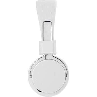 Branded Promotional CORDLESS FOLDING HEADPHONES in White Earphones From Concept Incentives.
