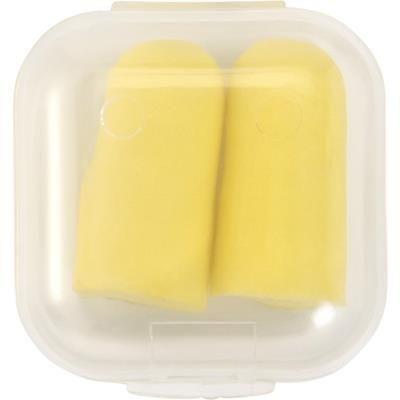 Branded Promotional MEMORY FOAM EARPLUGS in Yellow Ear Plugs From Concept Incentives.