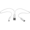 Branded Promotional USB CHARGER CABLE SET in White Charger From Concept Incentives.
