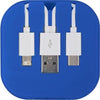 Branded Promotional USB CHARGER CABLE SET in Blue Cable From Concept Incentives.