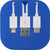 Branded Promotional USB CHARGER CABLE SET in Blue Cable From Concept Incentives.