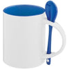 Branded Promotional MUG with Spoon in Blue Mug From Concept Incentives.