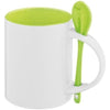 Branded Promotional MUG with Spoon in Apple Green Mug From Concept Incentives.
