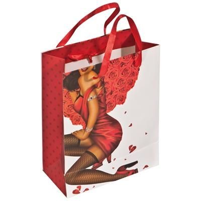 Branded Promotional GIFT BAG with Man-woman Print with Build in Crystal Presentation Bag From Concept Incentives.