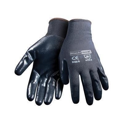 Branded Promotional BLACKROCK NITRILE SUPER GRIP GLOVES in Black Gloves From Concept Incentives.