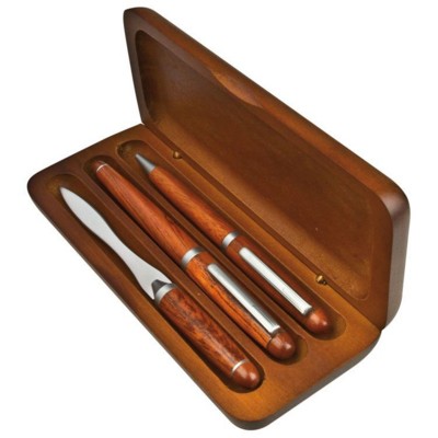 Branded Promotional BANGKOK ROSEWOOD WOOD WOOD WRITING SET in Wood Pen Set From Concept Incentives.