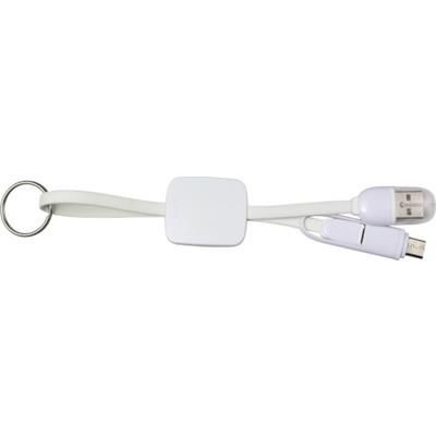 Branded Promotional USB-C CHARGER CABLE with Keyring Cable From Concept Incentives.