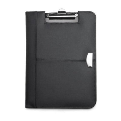 Branded Promotional BONDED LEATHER CONFERENCE FOLDER in Black Conference Folder &amp; Calculator From Concept Incentives.
