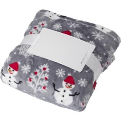 Branded Promotional FLANNEL FLEECE SNOWMEN PICNIC BLANKET 260 GR-M2 Blanket From Concept Incentives.