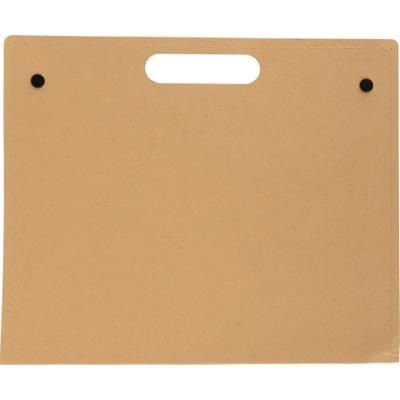 Branded Promotional CARDBOARD CARD WRITING FOLDER in Brown Document Wallet From Concept Incentives.