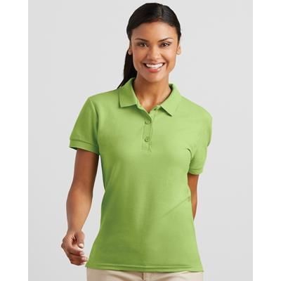 Branded Promotional GILDAN PREMIUM COTTON LADIES DOUBLE PIQUE POLO SHIRT Polo Shirt From Concept Incentives.