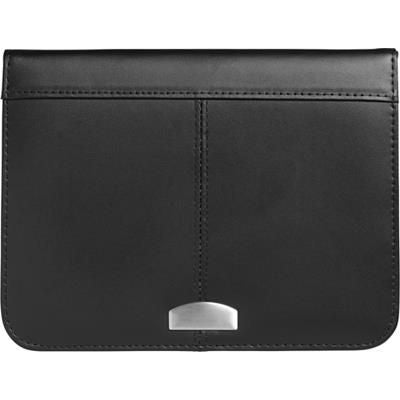 Branded Promotional A5 CONFERENCE FOLDER in Black Leather Conference Folder From Concept Incentives.