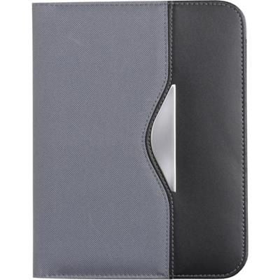 Branded Promotional A5 CONFERENCE FOLDER in Grey & Black Conference Folder From Concept Incentives.