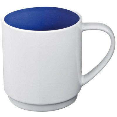 Branded Promotional LOCKPORT CERAMIC POTTERY MUG in Blue Mug From Concept Incentives.