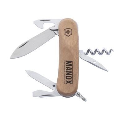 Branded Promotional VICTORINOX EVOWOOD 10 KNIFE in Wood Knife From Concept Incentives.