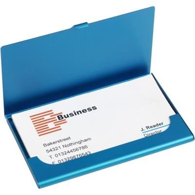 Branded Promotional ALUMINIUM METAL POCKET BUSINESS CARD HOLDER in Light Blue Business Card Holder From Concept Incentives.