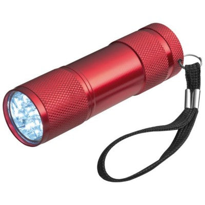 Branded Promotional ALUMINIUM METAL LED TORCH in Red Torch From Concept Incentives.