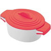 Branded Promotional PORCELAIN FOOD POT with Silicon Lid & Heat Protected Handles in Red Cooking Pot From Concept Incentives.