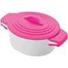 Branded Promotional PORCELAIN FOOD POT with Silicon Lid & Heat Protected Handles in Pink Cooking Pot From Concept Incentives.