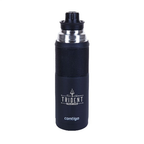 Branded Promotional CONTIGO¬Æ THERMAL INSULATED BOTTLE 740 ML THERMO BOTTLE in Black Travel Mug From Concept Incentives.