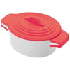 Branded Promotional DELHI PORCELAIN POT with Silicon Lid in Red Bowl From Concept Incentives.