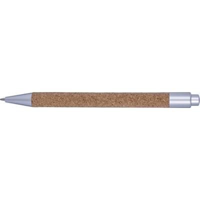 Branded Promotional CORK BALL PEN in Silver Pen From Concept Incentives.