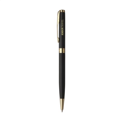 Branded Promotional PARKER SONNET SLIM PEN in Black & Gold Pen From Concept Incentives.