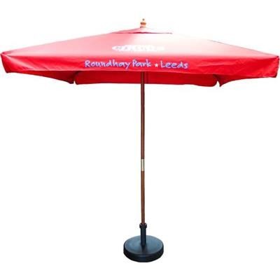 Branded Promotional 2M SQUARE WOOD PARASOL Parasol Umbrella From Concept Incentives.