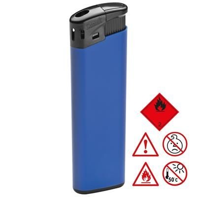 Branded Promotional ELECTRONIC PLASTIC LIGHTER in Blue Lighter From Concept Incentives.