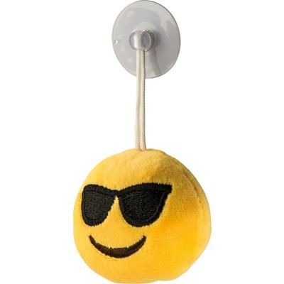 Branded Promotional PLUSH EMOJI WINDOW PENDANT in 3 Different Shape with Suction Cup Car Window Hanger From Concept Incentives.