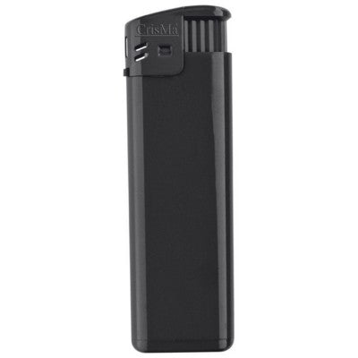 Branded Promotional ELECTRONIC REFILLABLE POCKET LIGHTER in Black Lighter From Concept Incentives.
