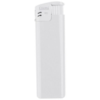 Branded Promotional ELECTRONIC REFILLABLE POCKET LIGHTER in White Lighter From Concept Incentives.