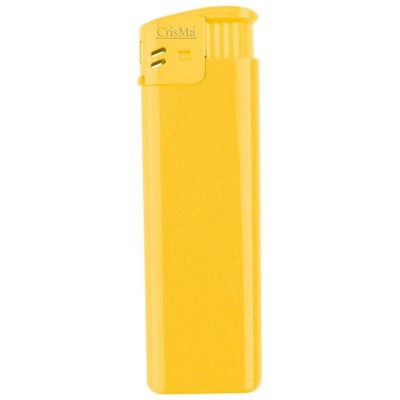 Branded Promotional ELECTRONIC REFILLABLE POCKET LIGHTER in Yellow Lighter From Concept Incentives.