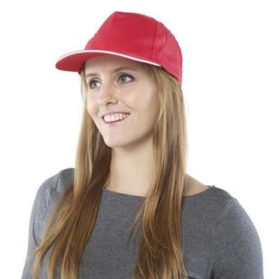 Branded Promotional ANFIELD BASEBALL CAP in Red Baseball Cap From Concept Incentives.