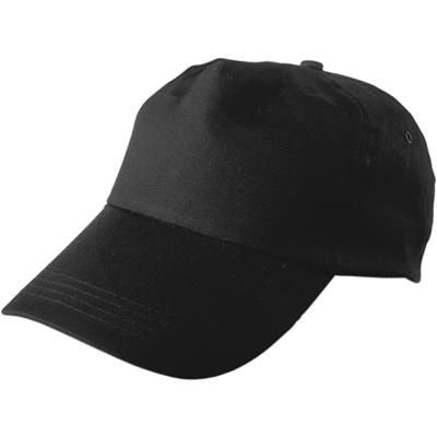 Branded Promotional PORTMAN BASEBALL CAP in Black Baseball Cap From Concept Incentives.
