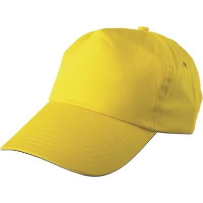 Branded Promotional PORTMAN BASEBALL CAP in Yellow Baseball Cap From Concept Incentives.