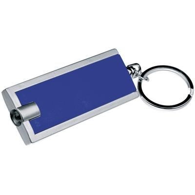 Branded Promotional KEYRING with White LED in Blue Keyring From Concept Incentives.