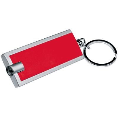 Branded Promotional KEYRING with White LED in Red Keyring From Concept Incentives.