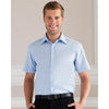 Branded Promotional RUSSELL COLLECTION MENS SHORT SLEEVE OXFORD SHIRT Shirt From Concept Incentives.