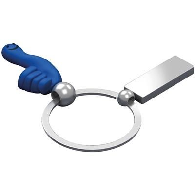 Branded Promotional SMILE HANDS KEYRING in Blue Keyring From Concept Incentives.