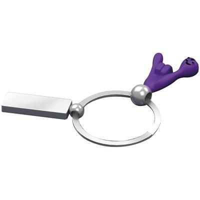 Branded Promotional SMILE HANDS KEYRING in Violet Keyring From Concept Incentives.