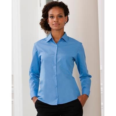 Branded Promotional RUSSELL COLLECTION LADIES LONG SLEEVE EASY CARE POPLIN SHIRT Shirt From Concept Incentives.