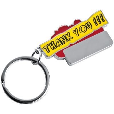 Branded Promotional THANK YOU KEYRING in Red Keyring From Concept Incentives.