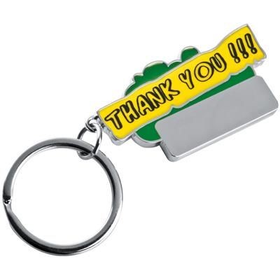 Branded Promotional THANK YOU KEYRING in Green Keyring From Concept Incentives.